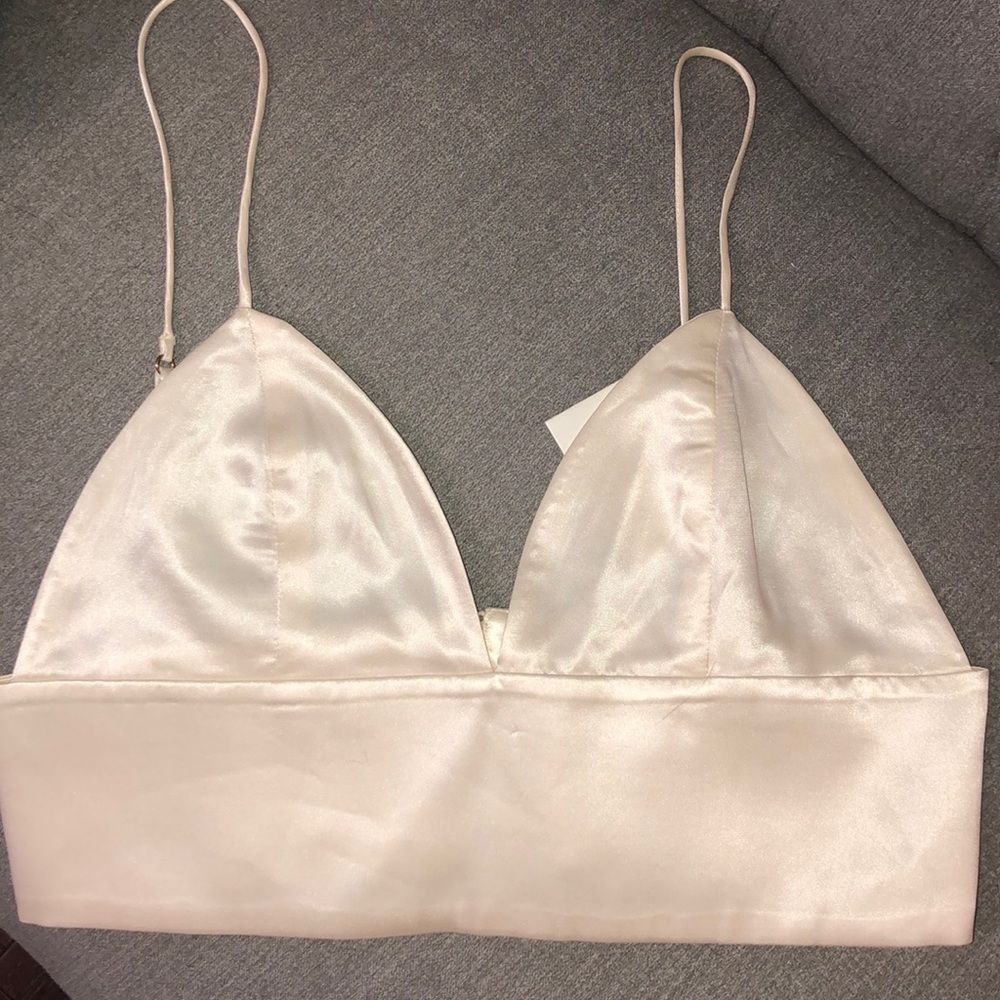 Meshki Boutique Satin Bralette Top NWT